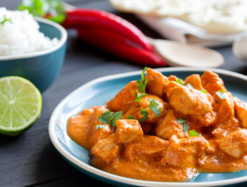 Chicken with curry sauce