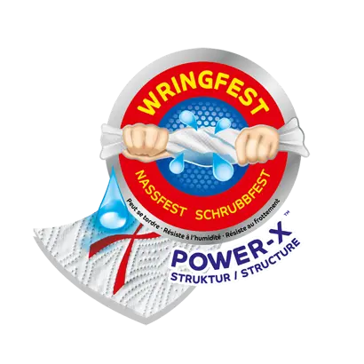 Plenty mit seiner innovativen Power-X™ Struktur ist sparsamer als herkömmliche Haushaltstücher
