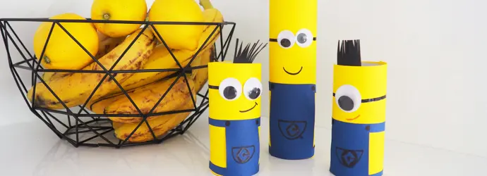 Minions-Figuren aus leeren Plenty-Rollen