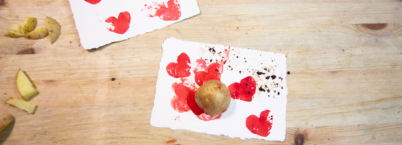 Potato print ideas for rainy days at home
