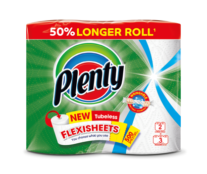 Plenty Flexisheet Tubeless kitchen paper 2-roll packshot